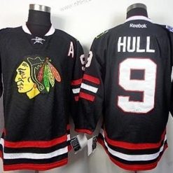 Chicago Blackhawks #9 Bobby Hull 2014 Stadium Series Musta Paita – Miesten