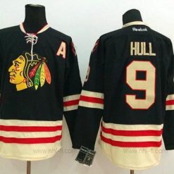 Chicago Blackhawks #9 Bobby Hull 2015 Talvi Klassinen Musta Paita – Miesten