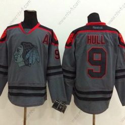 Chicago Blackhawks #9 Bobby Hull Charcoal Harmaa Paita – Miesten