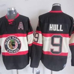 Chicago Blackhawks #9 Bobby Hull Musta Vieras CCM Vintage Paita – Miesten