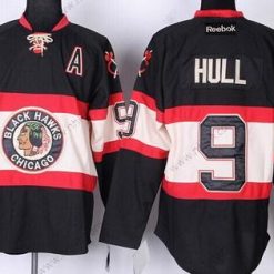 Chicago Blackhawks #9 Bobby Hull Musta Vieras Paita – Miesten