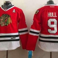 Chicago Blackhawks #9 Bobby Hull Punainen Paita – Naisten