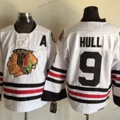 Chicago Blackhawks #9 Bobby Hull Valkoinen CCM Vintage Paita Versio 2 – Miesten