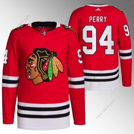 Chicago Blackhawks #94 Corey Perry Punainen Ommeltu Jääkiekko Paita – Miesten