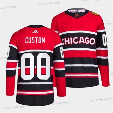 Chicago Blackhawks Räätälöidyt Punainen Musta 2022 Käänteinen Retro Ommeltu Paita – Miesten