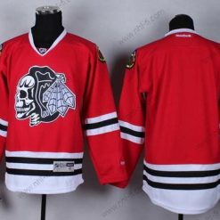 Chicago Blackhawks Tyhjä Punainen With Musta Skulls Paita – Miesten