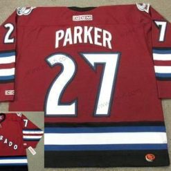 Colorado Avalanche #27 Scott Parker 2002 CCM Retro Punainen Vaihtopaita NHL Jääkiekko Paita – Miesten