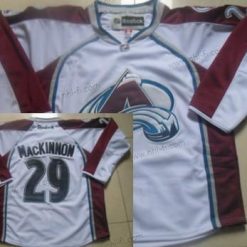 Colorado Avalanche #29 Nathan Mackinnon Valkoinen Paita – Miesten