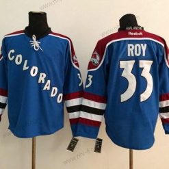 Colorado Avalanche #33 Patrick Roy Sininen Vieras Paita – Miesten