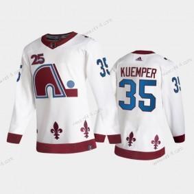 Colorado Avalanche #35 Darcy Kuemper Valkoinen 2021 Retro Special Edition Ommeltu NHL Paita – Miesten