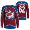 Colorado Avalanche #62 Artturi Lehkonen 2022 Punainen Sininen Stanley Cup Champions Patch Ommeltu Paita – Miesten