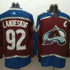 Colorado Avalanche #92 Gabriel Landeskog Punainen With C Patch 2017-2018 Jääkiekko Ommeltu NHL Paita – Miesten