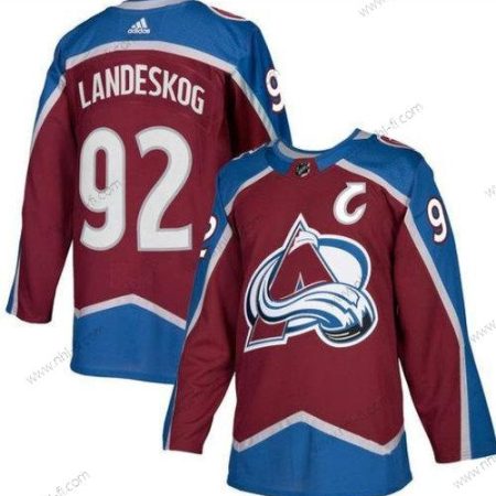 Colorado Avalanche #92 Gabriel Landeskog Punainen With C Patch Ommeltu Paita – Miesten