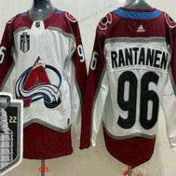 Colorado Avalanche #96 Mikko Rantanen Valkoinen 2022 Stanley Cup Ommeltu Paita – Miesten