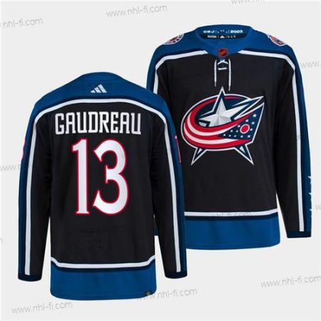 Columbus Blue Jackets #13 Johnny Gaudreau Laivastonsininen 2022 Käänteinen Retro Ommeltu Paita – Miesten