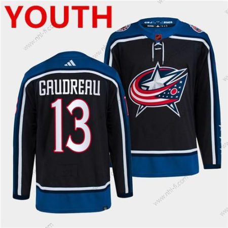 Columbus Blue Jackets #13 Johnny Gaudreau Laivastonsininen 2022 Käänteinen Retro Ommeltu Paita – Nuoret