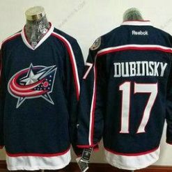 Columbus Blue Jackets #17 Brandon Dubinsky Laivastonsininen Sininen Kotiottelu Ommeltu NHL Reebok Jääkiekko Paita – Miesten