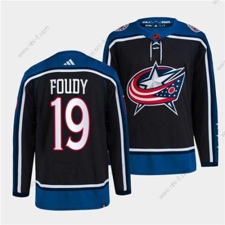 Columbus Blue Jackets #19 Liam Foudy Laivastonsininen 2022 Käänteinen Retro Ommeltu Paita – Miesten