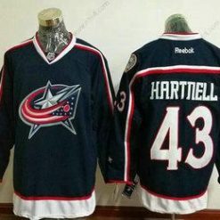 Columbus Blue Jackets #43 Scott Hartnell Laivastonsininen Sininen Kotiottelu Ommeltu NHL Reebok Jääkiekko Paita – Miesten