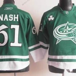 Columbus Blue Jackets #61 Rick Nash St. Patrick’S Day Vihreä Paita – Lasten