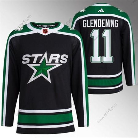 Dallas Stars #11 Luke Glendening Musta 2022-23 Käänteinen Retro Ommeltu Paita – Miesten