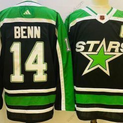 Dallas Stars #14 Jamie Benn Musta 2022-23 Käänteinen Retro Ommeltu Paita – Miesten