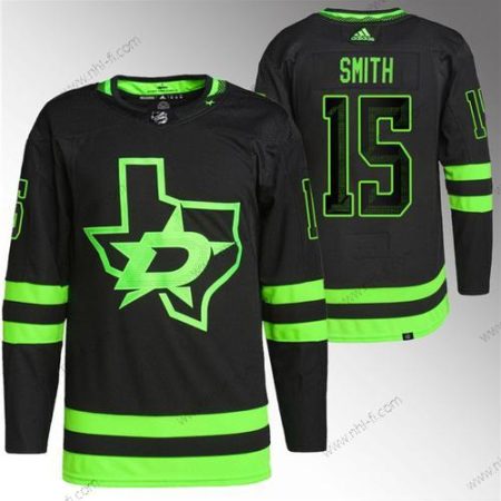 Dallas Stars #15 Craig Smith Musta Ommeltu Paita – Miesten