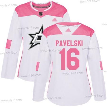 Dallas Stars #16 Joe Pavelski Valkoinen Pinkki Aito Ommeltu Jääkiekko Paita – Naisten