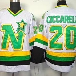 Dallas Stars #20 Dino Ciccarelli Valkoinen Retro CCM Paita – Miesten