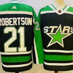 Dallas Stars #21 Jason Robertson Musta 2022 Käänteinen Retro Aito Paita – Miesten