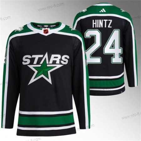 Dallas Stars #24 Roope Hintz Musta 2022-23 Käänteinen Retro Ommeltu Paita – Miesten