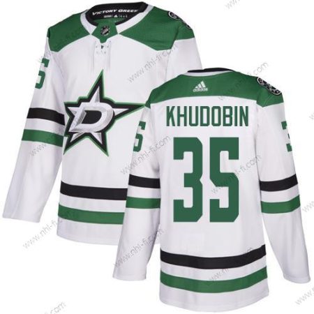 Dallas Stars #35 Anton Khudobin Valkoinen Ommeltu NHL Paita – Miesten