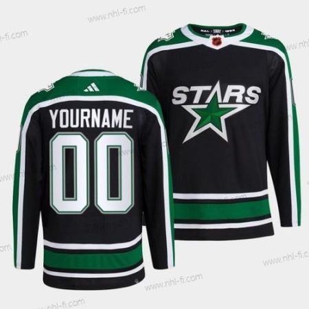 Dallas Stars Räätälöidyt Active Pelaaja 2022 Musta Käänteinen Retro 2.0 Ommeltu Paita – Miesten