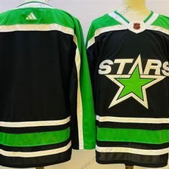 Dallas Stars Tyhjä 2022 Musta Käänteinen Retro 2.0 Ommeltu Paita – Miesten