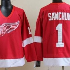 Detroit Red Wings #1 Terry Sawchuk Punainen Retro CCM Paita – Miesten