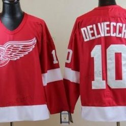 Detroit Red Wings #10 Alex Delvecchio Punainen Retro CCM Paita – Miesten