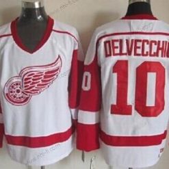 Detroit Red Wings #10 Alex Delvecchio Valkoinen Retro CCM Paita – Miesten