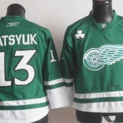 Detroit Red Wings #13 Pavel Datsyuk St. Patrick’S Day Vihreä Paita – Lasten