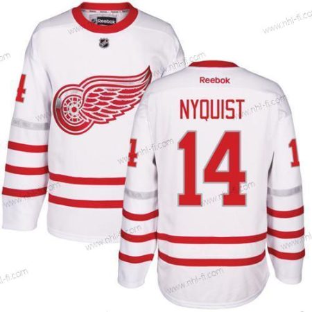 Detroit Red Wings #14 Gustav Nyquist Valkoinen Centennial Klassinen Ommeltu NHL Paita – Miesten