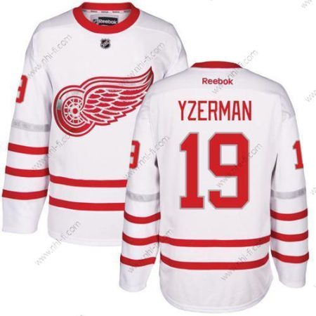 Detroit Red Wings #19 Steve Yzerman Valkoinen Centennial Klassinen Ommeltu NHL Paita – Miesten