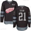 Detroit Red Wings #21 Tomas Tatar Musta 1917-2017 100th Vuosipäivä Ommeltu NHL Paita – Miesten