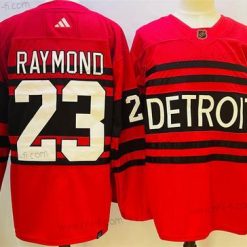 Detroit Red Wings #23 Lucas Raymond Punainen 2022-23 Käänteinen Retro Ommeltu Paita – Miesten