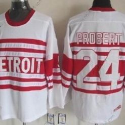 Detroit Red Wings #24 Bob Probert Valkoinen 75Th Retro CCM Paita – Miesten