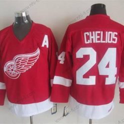 Detroit Red Wings #24 Chris Chelios Punainen CCM Vintage Paita – Miesten