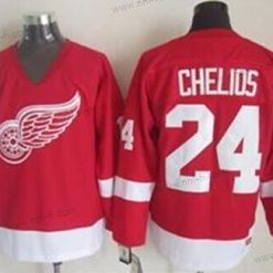 Detroit Red Wings #24 Chris Chelios Punainen Retro CCM Paita – Miesten