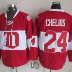 Detroit Red Wings #24 Chris Chelios Punainen Talvi Klassinen Retro CCM Paita – Miesten