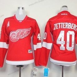 Detroit Red Wings #40 Henrik Zetterberg Punainen Paita – Naisten