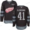 Detroit Red Wings #41 Luke Glendening Musta 1917-2017 100th Vuosipäivä Ommeltu NHL Paita – Miesten