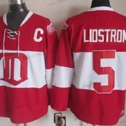 Detroit Red Wings #5 Nicklas Lidstrom Punainen Talvi Klassinen Retro CCM Paita – Miesten