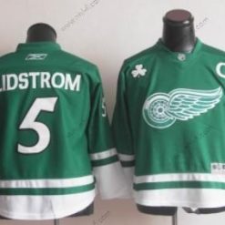 Detroit Red Wings #5 Nicklas Lidstrom St. Patrick’S Day Vihreä Paita – Lasten